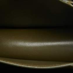 Celine Olive Green Leather Small Classic Box Flap Bag