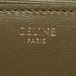 Celine Olive Green Leather Small Classic Box Flap Bag