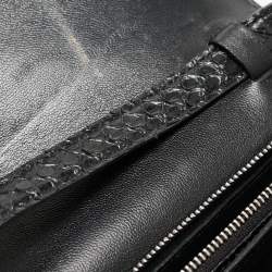 Pre Owned Celine Black Python Medium Classic Box Shoulder Bag