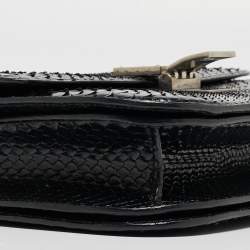 Pre Owned Celine Black Python Medium Classic Box Shoulder Bag