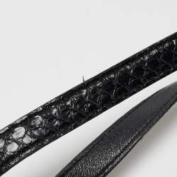 Pre Owned Celine Black Python Medium Classic Box Shoulder Bag