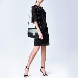 Pre Owned Celine Black Python Medium Classic Box Shoulder Bag