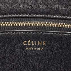 Pre Owned Celine Black/Grey Canvas and Leather Diamond Shoulder Bag