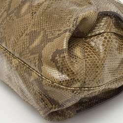 Pre Owned Celine Olive Green Python Charm Tote