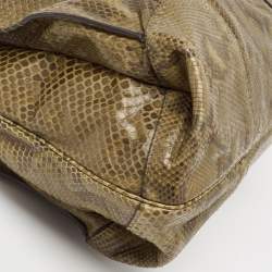Pre Owned Celine Olive Green Python Charm Tote