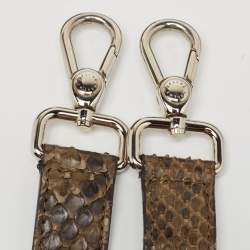 Pre Owned Celine Olive Green Python Charm Tote