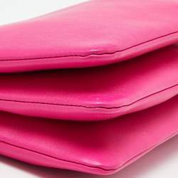 Pre Owned Celine Pink Leather Large Trio Zip Crossbody Bag