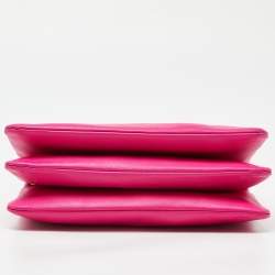 Pre Owned Celine Pink Leather Large Trio Zip Crossbody Bag