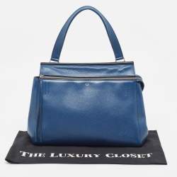 مملوكة مسبقًا Celine Blue Leather Medium Edge Top Handle Bag