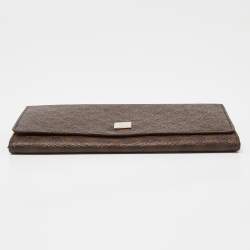 Celine Brown Macadam Coated Canvas and Leather Continental Wallet