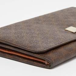 Celine Brown Macadam Coated Canvas and Leather Continental Wallet