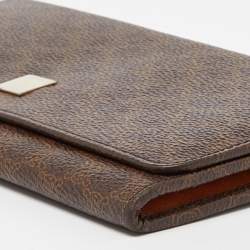 Celine Brown Macadam Coated Canvas and Leather Continental Wallet