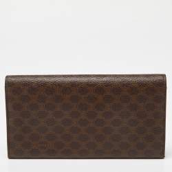 Celine Brown Macadam Coated Canvas and Leather Continental Wallet