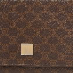 Celine Brown Macadam Coated Canvas and Leather Continental Wallet