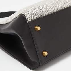 Pre Owned Céline Black/Off White Canvas and Leather Small Edge Bag