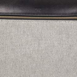Pre Owned Céline Black/Off White Canvas and Leather Small Edge Bag