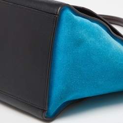 Pre Owned Celine Tri Color Leather and Suede Small Trapeze Top Handle Bag
