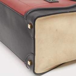 Pre Owned Celine Tricolor Leather and Suede Mini Luggage Tote