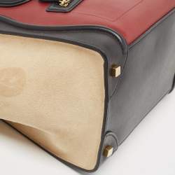 Pre Owned Celine Tricolor Leather and Suede Mini Luggage Tote