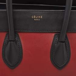 Pre Owned Celine Tricolor Leather and Suede Mini Luggage Tote