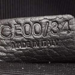 Pre Owned Celine Black/Grey Wool and Leather Ella Frame Bag