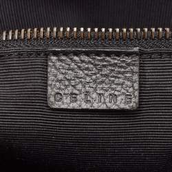 Pre Owned Celine Black/Grey Wool and Leather Ella Frame Bag