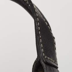 Pre Owned Celine Black/Grey Wool and Leather Ella Frame Bag