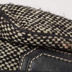 Pre Owned Celine Black/Grey Wool and Leather Ella Frame Bag