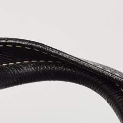 Pre Owned Celine Black/Grey Wool and Leather Ella Frame Bag