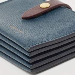 Celine Blue/Burgundy Leather Accordion Card Holder 