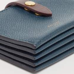 Celine Blue/Burgundy Leather Accordion Card Holder 
