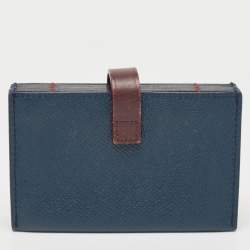 Celine Blue/Burgundy Leather Accordion Card Holder 
