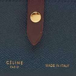Celine Blue/Burgundy Leather Accordion Card Holder 
