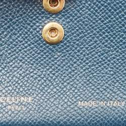Celine Blue/Burgundy Leather Accordion Card Holder 