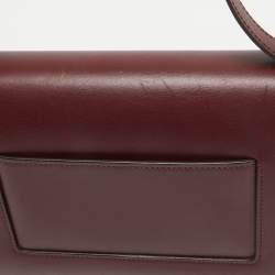 Celine Burgundy/Brown Leather and Python Classic Box Shoulder Bag