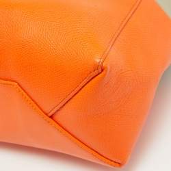 Pre Owned Celine Beige/Orange Leather Small Vertical Cabas Tote