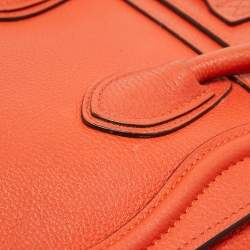 Pre Owned Céline Red Leather Nano Luggage Tote