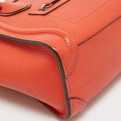 Pre Owned Céline Red Leather Nano Luggage Tote