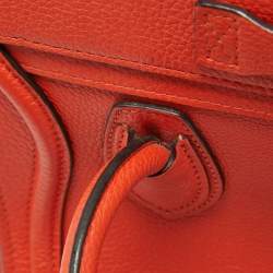 Pre Owned Céline Red Leather Nano Luggage Tote