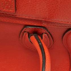 Pre Owned Céline Red Leather Nano Luggage Tote
