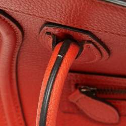Pre Owned Céline Red Leather Nano Luggage Tote