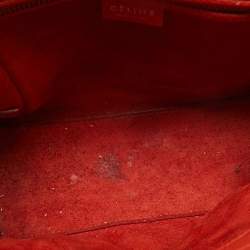 Pre Owned Céline Red Leather Nano Luggage Tote
