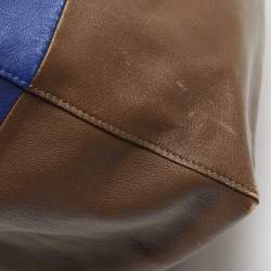 Pre Owned Celine Blue/Brown Leather Horizontal Cabas Tote