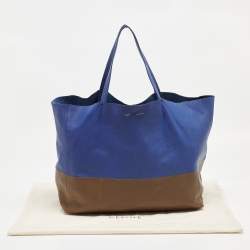 Pre Owned Celine Blue/Brown Leather Horizontal Cabas Tote