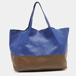 Pre Owned Celine Blue/Brown Leather Horizontal Cabas Tote