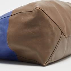 Pre Owned Celine Blue/Brown Leather Horizontal Cabas Tote