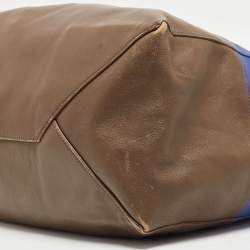 Pre Owned Celine Blue/Brown Leather Horizontal Cabas Tote