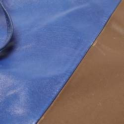 Pre Owned Celine Blue/Brown Leather Horizontal Cabas Tote