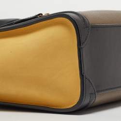 Pre Owned Céline Multicolor Nubuck and Leather Nano Luggage Tote