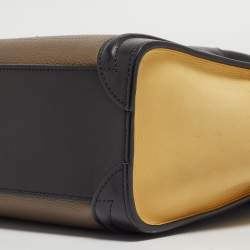 Pre Owned Céline Multicolor Nubuck and Leather Nano Luggage Tote